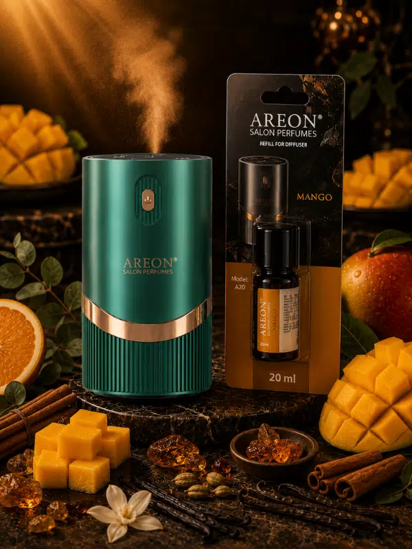 Areon Aromatik Difüzör Yeşil (Lux Metal) + Mango