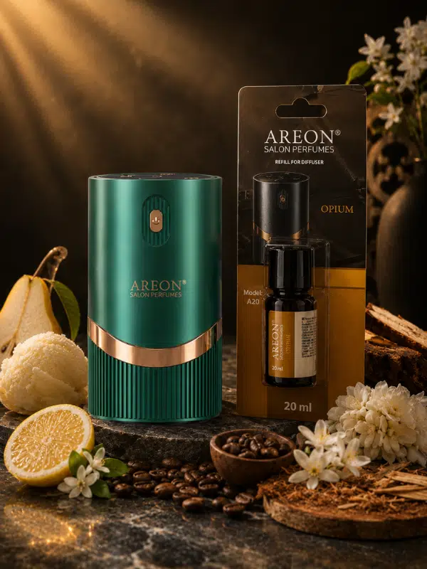 Areon Aromatik Difüzör Yeşil (Lux Metal) + Opium