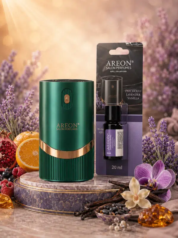 Areon Aromatik Difüzör Yeşil (Lux Metal) + Patchouli Lavender Vanilla