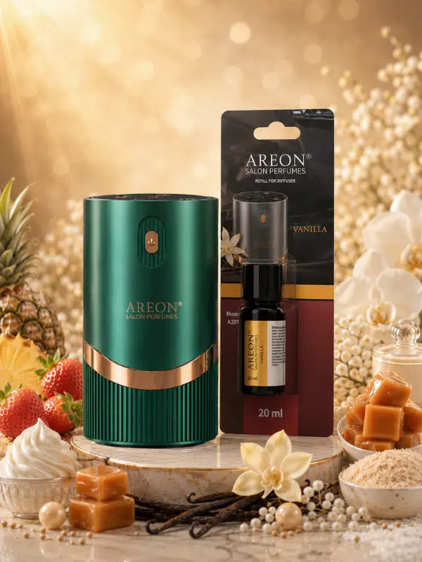 Areon Aromatik Difüzör Yeşil (Lux Metal) + Vanilla