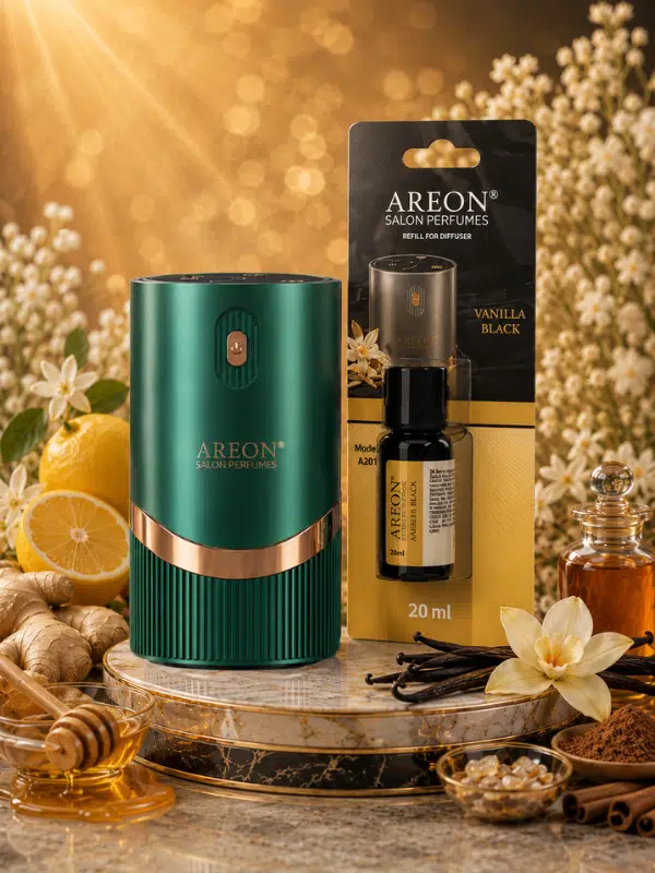 Areon Aromatik Difüzör Yeşil (Lux Metal) + Vanilla Black
