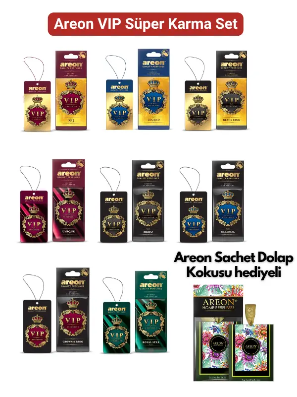 Areon VIP Süper Karma Set (8 Farklı Koku)