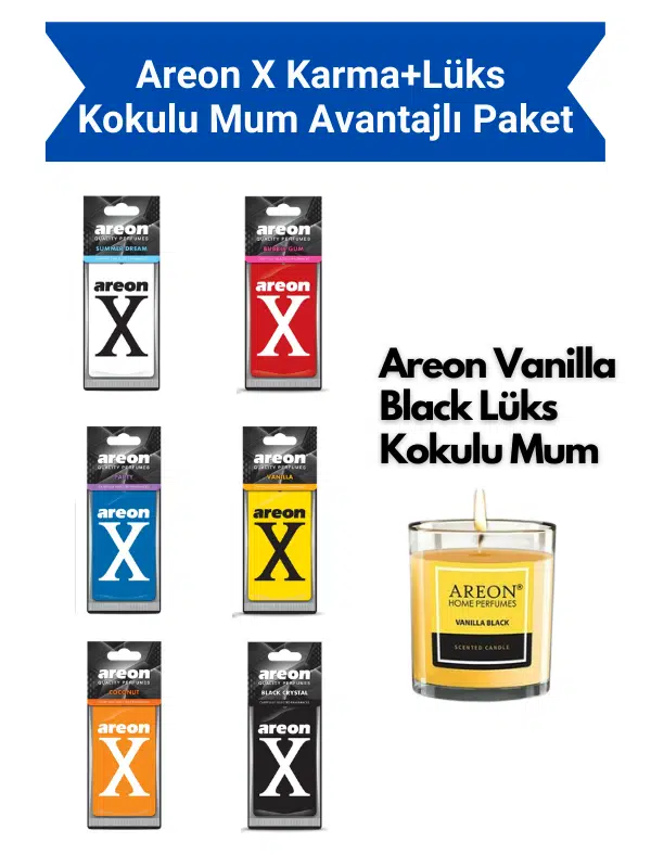 Areon X Karma+Vanilla Black Lüks Kokulu Mum Avantajlı Paket 